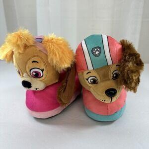 Nickelodeon Paw‎ Patrol Slippers Liberty & Skye Plush 3D Girl Size 7-8 New